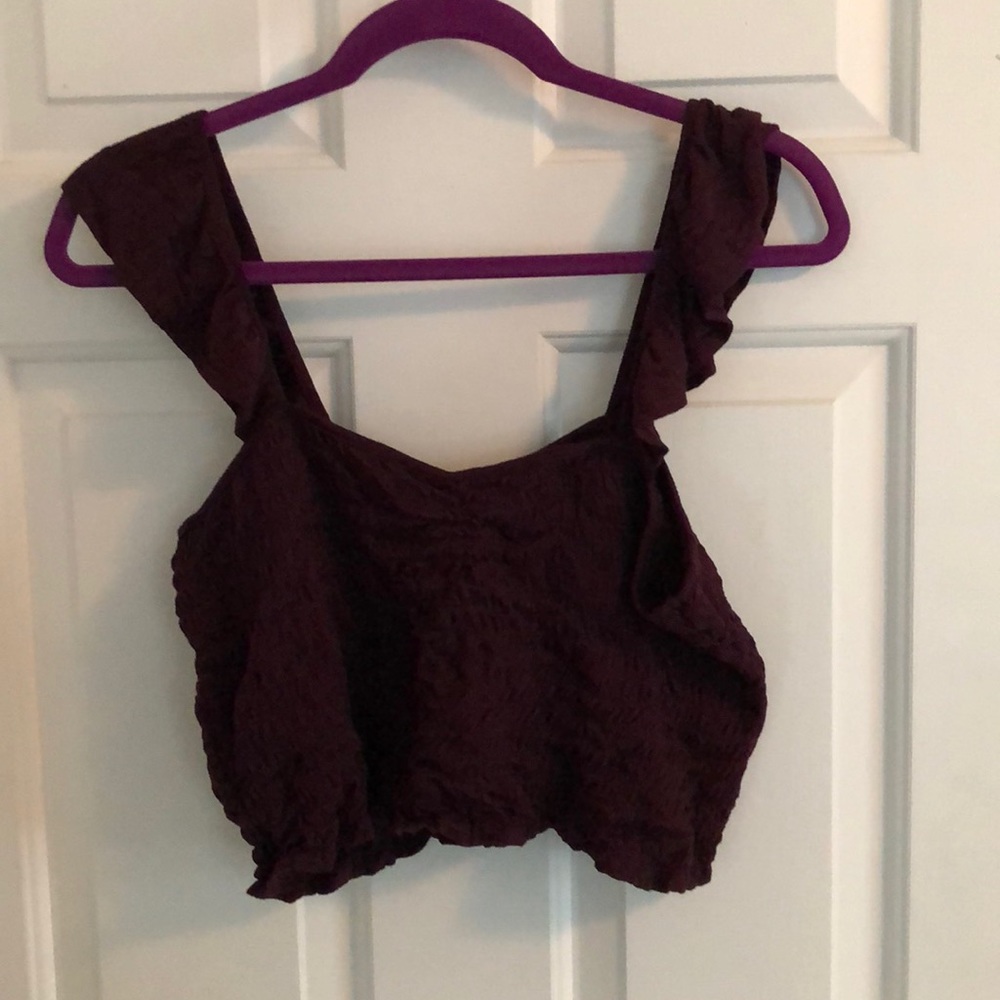 Wild fable deep purple ruched crop top NWT!